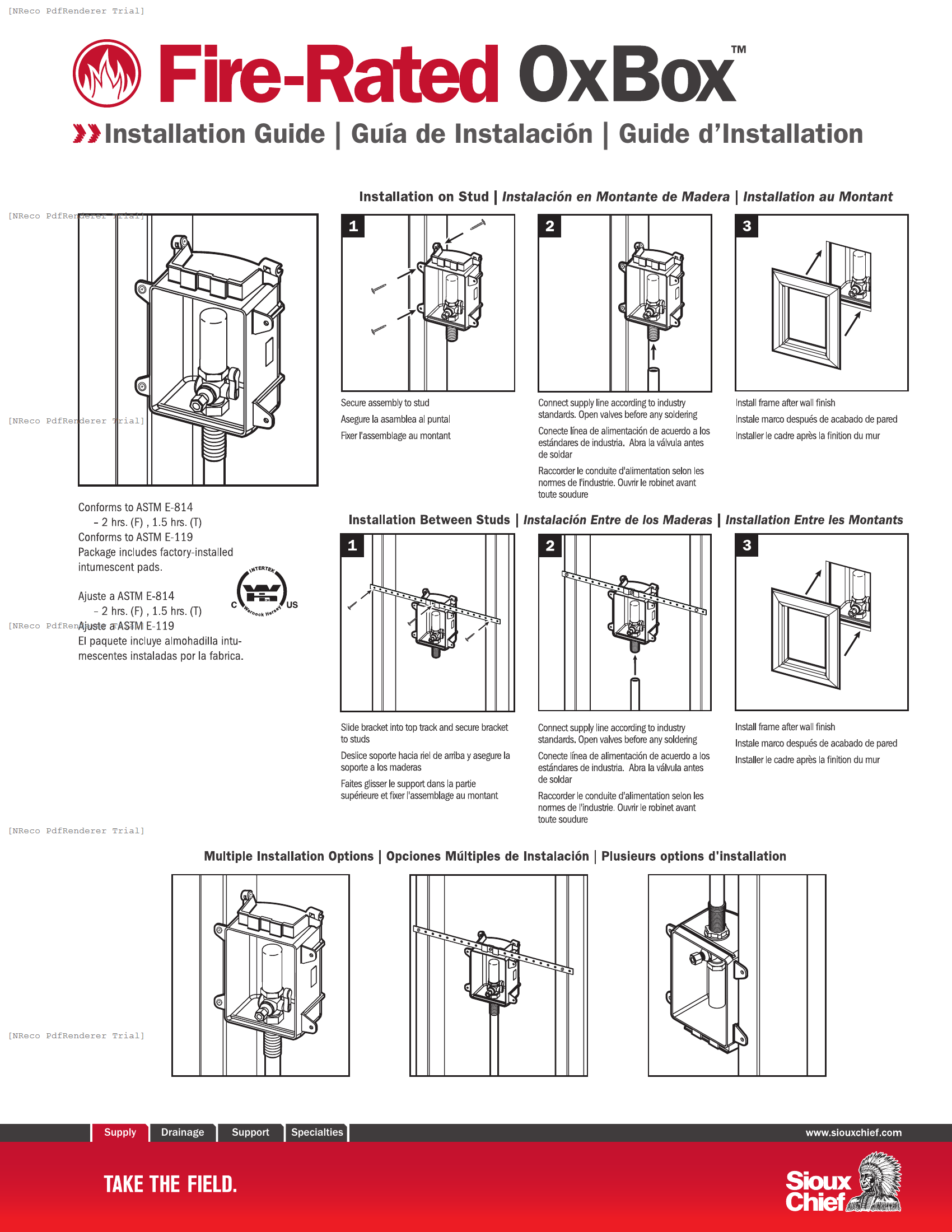 696R SERIES - OXBOX FIRE-RATED ICE MAKER BOX - INSTALLATION GUIDE.PDF Technical Document